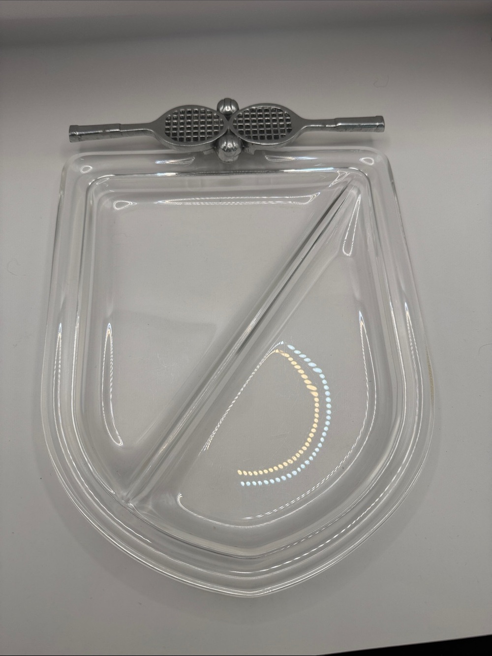 Vintage Lucite Acrylic Tennis Racquet Serving Platter